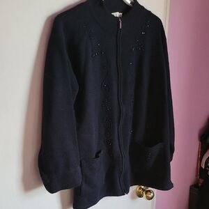 Vintage Blue Embelshed Cardigan